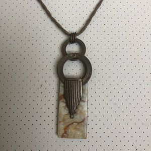 JAN MICHAELS San Francisco marble stone necklace.